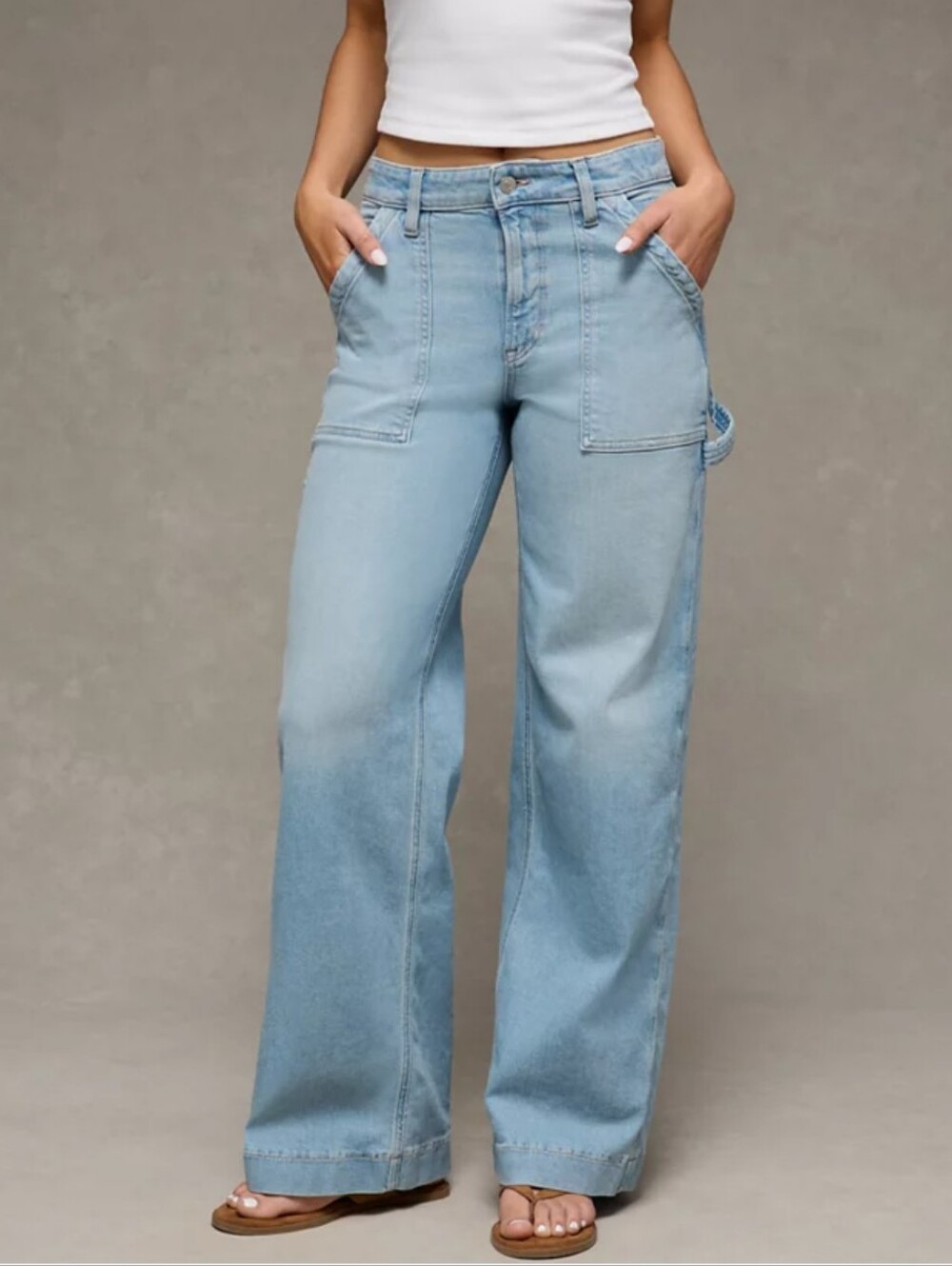 AE Womens |16 Short| Dreamy Drape Super High-Waisted Baggy Wide-Leg Jean